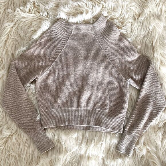 Free People Heathered Beige Knit Pullover Sweater Sz XS Stretchy-Like a New - Picture 2 of 8